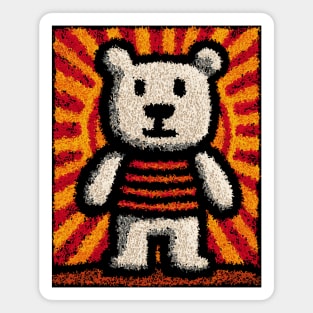 Baby Bear with Stripes | Folk Art Nursery Magnet